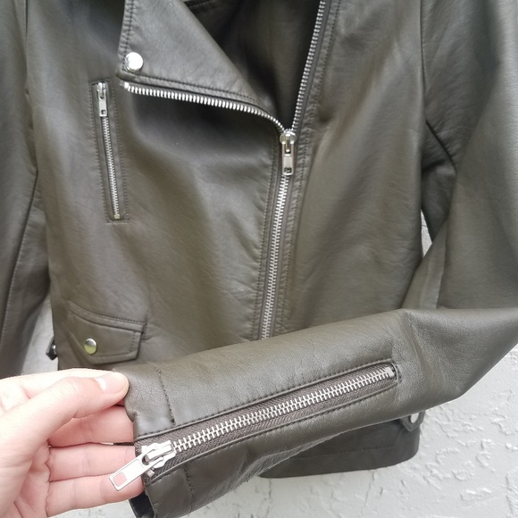 Faux Leather Jacket | Forever 21 | Army Jacket - Picture 4 of 6